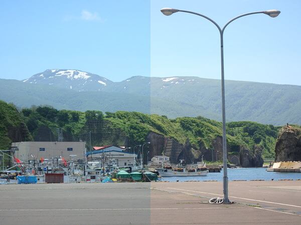 左が撮って出し