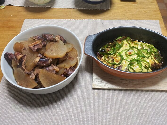 烏賊料理、旨し