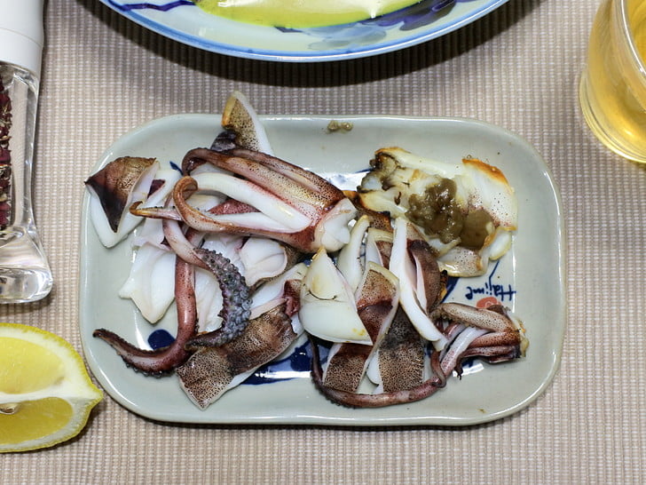アオリイカの生干し焼き