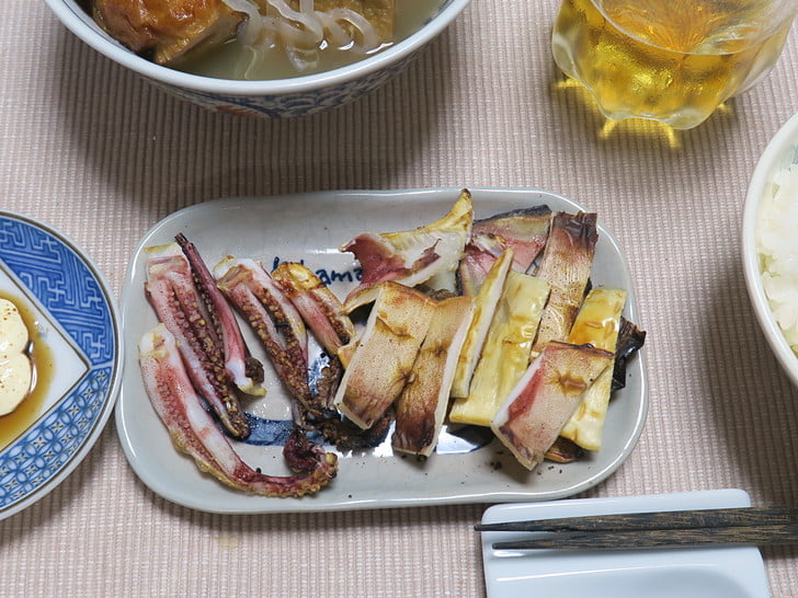 旨み最高、イカ干し焼き