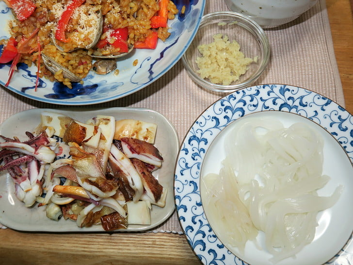 ヤリイカそうめんとヤリイカ焼き