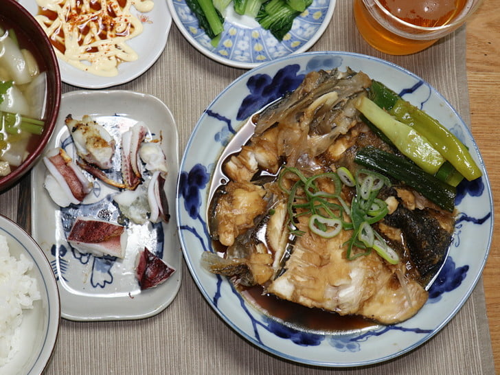ソイの煮付け、イカ焼き